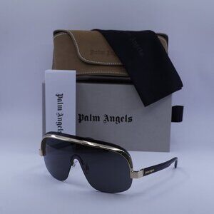 Palm Angels PERI10I KING 1007 Shield Sunglasses - Black Gold/Grey